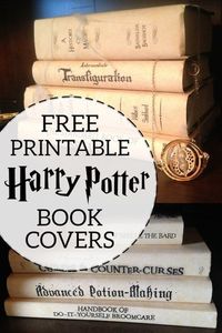 Harry Potter Book Covers Free Printables. Hogwarts Textbook and spellbook decorations for a Harry Potter party. #papertraildesign #gryffindor #slytherin #hufflepuff #ravenclaw #hogwarts #harrypotter #potterhead #hermionegranger #ronweasly