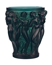 HANTV Lalique Bacchantes Deep Green Vase