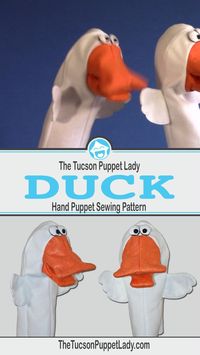 Want to make a puppet? The Tucson Puppet Lady sells the digital sewing pattern PDF you need. Create a duck puppet with movable mouth. Finished puppet is soft and washable when made from fleece and felt. Perfect for kids and adults. Use finished puppet for teaching, therapy, church ministry, story time or just to have fun! Visit our store to see all of the animal puppet patterns we have available.
