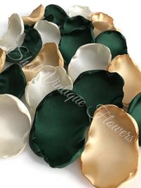 Emerald green, ivory, gold mix of flower petals #wedding #sale #labordaysale #weddingplanner