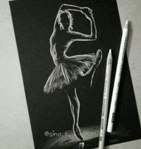 White charcoal drawing of a ballerina.... stunning