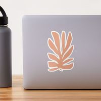 "Neutral abstract tropical leaf" Sticker by Miss-Belle | Redbubble