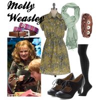 Molly Weasley by fandom-wardrobes on Polyvore featuring Hue, A|Wear, Mossimo, Roots, harry potter and molly weasley