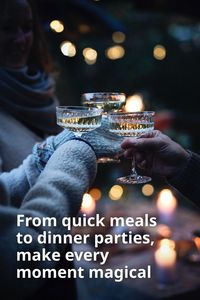 You don’t have to wait for Christmas day to enjoy a festive feast. Celebrate over food and drink this whole holiday season by getting creative with dinnerware, decorations and recipes. Whether it’s a family dinner, a quick meal, or you’re hosting groups of friends and family, make it magical with our festive ideas.