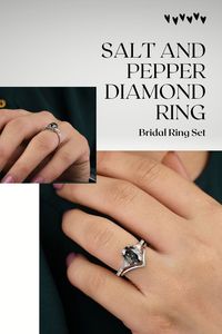Salt And Pepper Oval Cut Moissanite Engagement Ring Set, Vintage White Gold Ring, Matching Wedding Band For Women, Salt And Pepper Ring 𝐃𝐞𝐬𝐜𝐫𝐢𝐩𝐭𝐢𝐨𝐧 𝐨𝐟 𝐑𝐢𝐧𝐠 ● 𝐒𝐚𝐥𝐭 𝐚𝐧𝐝 𝐏𝐞𝐩𝐩𝐞𝐫 𝐌𝐨𝐢𝐬𝐬𝐚𝐧𝐢𝐭𝐞 𝐃𝐞𝐭𝐚𝐢𝐥𝐬 → Center Stone Shape: 𝐎𝐯𝐚𝐥 𝐂𝐮𝐭 → Center Stone Size: 𝟐.𝟎𝟗 𝐂𝐓 → Center Stone Measurement: 9.60x6.60mm → Stone Color: Black → Mohs Scale : Moissanite 9.25 → Refractive Index : 2.65 (Moissanite) #bridalset #saltandpepperring #vintagering