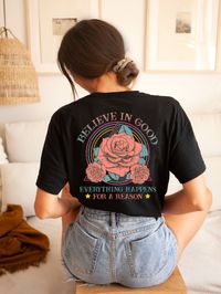 Excited to share this item from my #etsy shop: Everything Happens for a Reason Tshirt | Womans Christian Tshirt | Proverbs Tshirt | Christian Merchandise | Christian Gifts #shortsleeve #crew #streetwear #christiancrewneck #christianmerch #christiantshirt #purposetshirt #womansroseshirt #christianstreetwear