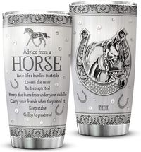 Amazon.com | ZOXIX Advice From A Horse Tumbler Mug With Lid 20oz Sunflower And Horse Girl Gifts Jewelry Style Insulated Coffee Cups With Motivational Sayings Stainless Steel Tumblers Cups: Tumblers & Water Glasses