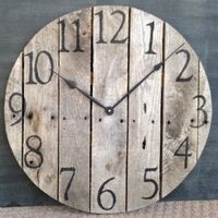 Large Rustic Pallet Wood Wall Clock. $100.00, via Etsy. I want this!!!!