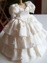 1/12th scale miniature handmade dollhouse silk dress