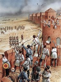 Le premier siège de Rome par les Ostrogoths - le général byzantin Bélisaire contre l'armée ostrogothe.  http://www.inblogg.com/the-first-siege-of-rome-by-the-ostrogoths-belisarius-against-the-ostrogothic-army/