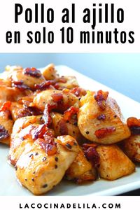 El pollo al ajillo es una receta tradicional de la cocina española muy sencilla, que se elabora con muy pocos ingredientes. Como en todas las recetas tradicionales la base suele ser la misma, pero en cada hogar existen pequeñas variantes que hacen que en cada casa que el pollo al ajillo tenga un toque especial. Las diferencias las podemos apreciar sobre todo en especias ya que se puede usar romero o tomillo. #pollo #lacocinadelila