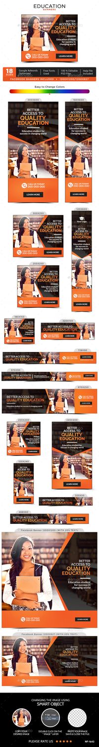 Education Banners Template PSD