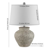 SAFAVIEH Lighting 22.5-inch Ledger Ceramic Table Lamp - 15" x 15" x 22.5" - Overstock - 32201346
