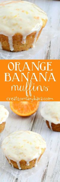 Orange Banana Muffins with Sour Cream Glaze