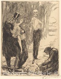 Artist: Albert Besnard | Print: The Duel (Le duel) | Original Medium: etching in black on Van Gelder Zonen wove paper