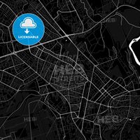 Diyarbakır, Turkey PDF vector map black and white ... #printable #map #download #digital #water #blue #bright #streets #roads #city # #license #hebstreit