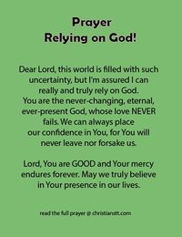 Prayer - Rely on God