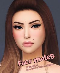 Face moles FM01• 11 swatches • Toddler – elder • Custom thumbnail • For males and females • Face paint & Tattoo category … for more information check out my blog katverse.com