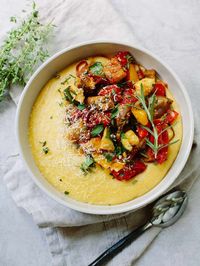Parmesan Polenta with Roasted Vegetables