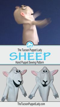 Want to make a puppet? The Tucson Puppet Lady sells the digital sewing pattern PDF you need. Create a cute sheep hand puppet with movable mouth. Finished puppet is soft and washable when made from fleece and felt. Perfect for kids and adults. Use finished puppet for teaching, therapy, church ministry, story time or just to have fun! Visit our store to see all of the animal puppet patterns we have available. We also have patterns to make all types of person/people puppets!