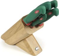 SANELLI CEPPO COLTELLI LECK - "I 5 coltelli Sanelli sono semplicemente spettacolari! Sono i 5 coltelli più facilmente utilizzabili in ogni cucina italiana, e proprio per questo li avevo già, anche se di altre marche, ma i Sanelli sono differenti. Anche il coltello per il pane è diverso dagli altri già in mio possesso: è ergonomico, l'impugnatura antiscivolo è fantastica, e quando tagli percepisci che la lama scorre in modo semplice, libera e senza sforzi. Consigliatissimo questo ceppo, ed in...