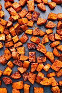 Roasted Sweet Potatoes | Chelsea's Messy Apron - - - pinner: seasoned potatoes were yummy; maybe even add a little bit more seasoning; baked 35 mins.
