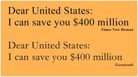 Teen to government: Change your typeface, save millions