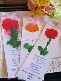 Fingerprint Flower Bookmarks & Poem