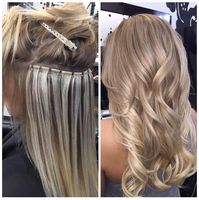 Beaded weft during ---> after Extensions by @chrissiibombhair by bombshellextensions