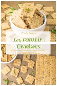 Delicious homemade low FODMAP vegan crackers with rosemary and olive oil. A simple savory snack to eat plain or with your favorite spread.