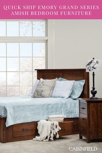 The Emory Grand contemporary line of Amish bedroom furniture includes everything you might want for a modern master bedroom, and ships fast. This series includes a quartersawn white oak Amish bed, nightstand, and Amish dressers that can be purchased as a complete #bedroom set.