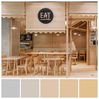 Light and airy, this simple yet appealing restaurant colour scheme features hues and tonal values that enhance the timber furniture and features. Colour Fundamentals - Monotone Colour palette by Zena O’Connor, PhD.