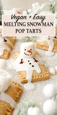 Pinterest pin of snowman pop tart