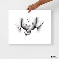 Give your walls some love with this unique and beautiful poster. It looks great on any wall, and its beautiful message will make you smile every time you look at it. Besides, you already love elephants (what's there not to love, right?), so treat yourself, or that person in your life who just loves elephants! Get yours today! Available for a limited time! #posters #elephants #illustration #digitalart #homedecor #prints #elephantposters #wildlife #nature #valentinesday #love