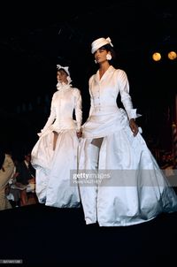 News Photo : Designer Karl Lagerfeld displays his women's...