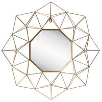 Gold Geometric Metal Wall Mirror