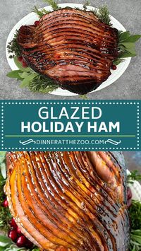 This glazed ham is coated in a sweet brown sugar and honey glaze, then baked until golden brown and caramelized. The ultimate holiday ham that’s super easy to make and always gets rave reviews.