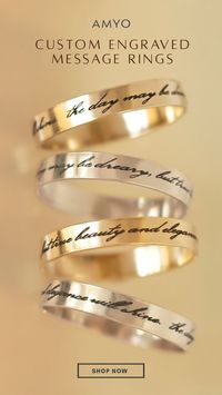 Best selling personalized engravable rings for women. Add your own message for a unique gift. Made in NYC. Free US shipping over $40+