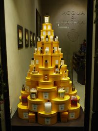 This would be cool if we had enough round boxes!! Could put snowmen, houses, etc. on it instead of perfume.