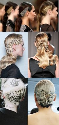 Sometimes simplicity is simply perfect. Visible bobby pins are a restrained, minimalist accessory for Fall 2019. #fallhairtrends #fall2019 #bobbypins #accessories #hairaccessories