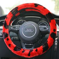 $46.77 Yle Auto Car Steering Wheel Cover Zebra Cashmere DiameAter 15 inch 38CM - Red