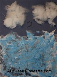 My Creation Book - Use a piece of blue construction paper. Add cotton balls in the sky for clouds. Make waves with shaving cream and blue ...