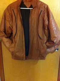 Leather Mens Jacket Brown Glossy/Vintage Leather Rustic Jacket/Size Small