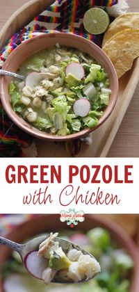This green pozole with chicken recipe is exactly like we made it at home in Mexico when I was growing up. A delightful combination of chicken, hominy, tomatillos, cilantro, garlic & spices...5/4/2019