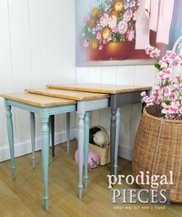 Cottage Style Chalk Painted Nesting Tables by Larissa of Prodigal Pieces | prodigalpieces.com