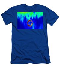 Egret Men's T-Shirt (Athletic Fit) featuring the mixed media Egret Abstract by Cynthia Guinn