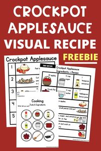 Looking for a fun visual recipe to use with your special education students? This free special education resource allows your students to cook in the classroom by using a step-by-step recipe for crockpot applesauce. You will get a shopping list, ingredients, sequencing sheet and more. Cooking in the classroom is a great way for students to work on life skills. Download your freebie today!