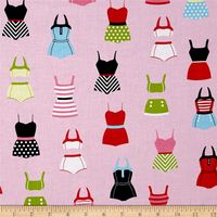 Riley Blake Designer Novelty Swimsuits Pink