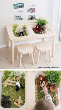 IKEA FLISAT sensory table | Sensory play tub ideas for toddlers and preschoolers | play ideas for the early years | IKEA in the home and classroom | IKEA hacks | Endangered animals DJUNGELSKOG range | #daycaretips
