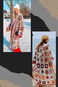 $94.99 & FREE SHIPPING! Order Today!! Roam around in this colorful Handmade Crochet Oversized Cardigan w/ Hood. This is an on-trend staple for your free spirited wardrobe. The handmade Granny Square Crochet Kimono is a super stylish and sought-garment. Designed for a modern woman, with an elegant look and unique design. This long kimono features crocheted multi-floral motif squares in a patchwork style with an open-front pattern.